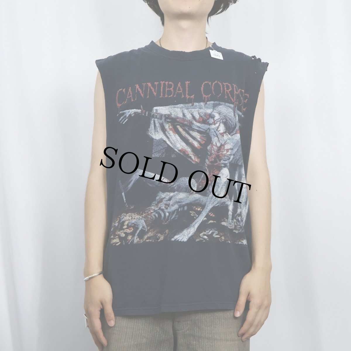 画像3: 2000's Cannibal Corpse カットオフスリーブ デスメタルバンドTシャツ L (3)