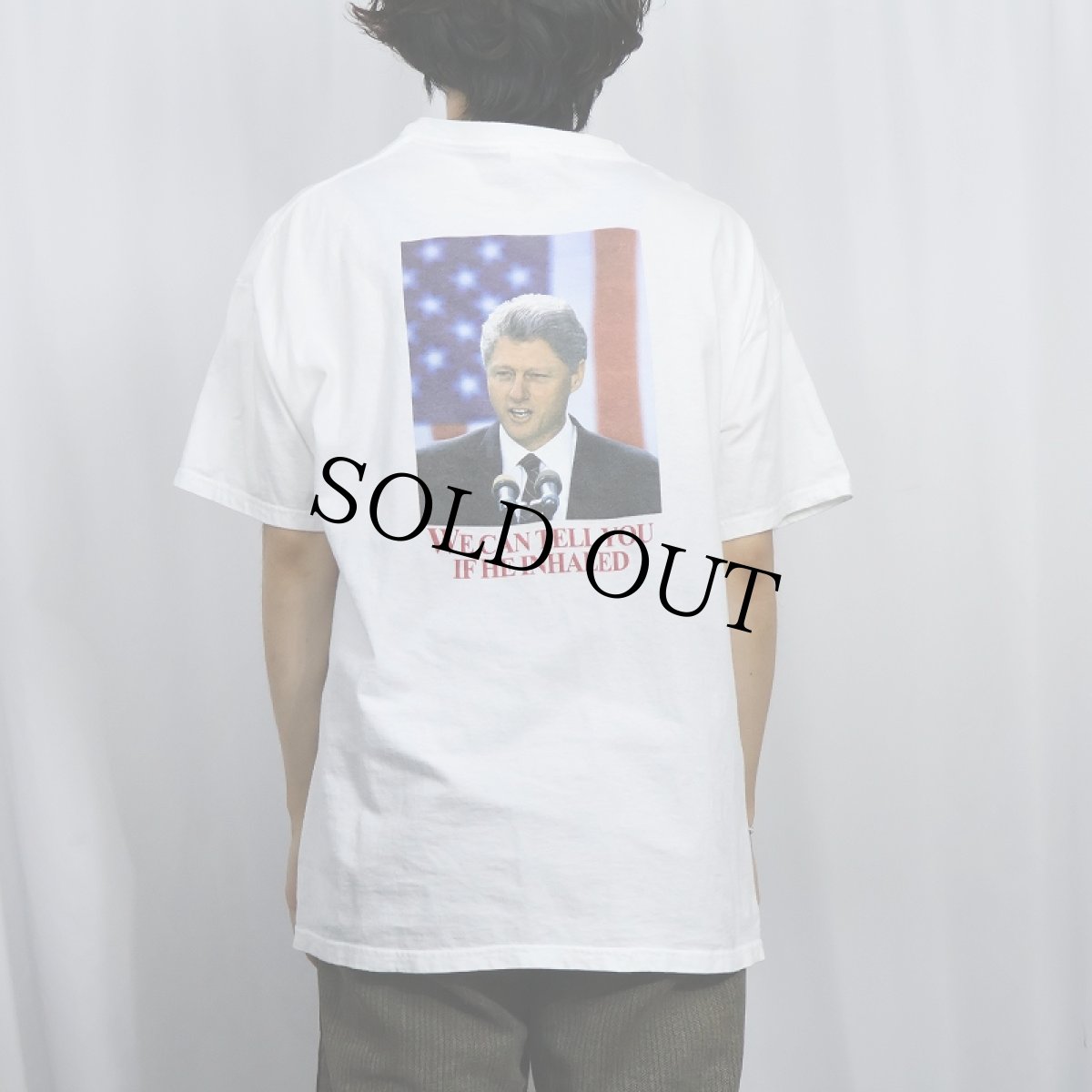 画像4: 【SALE】 2000's Drug Check "Bill Clinton" アメリカ前大統領プリントTシャツ XL (4)