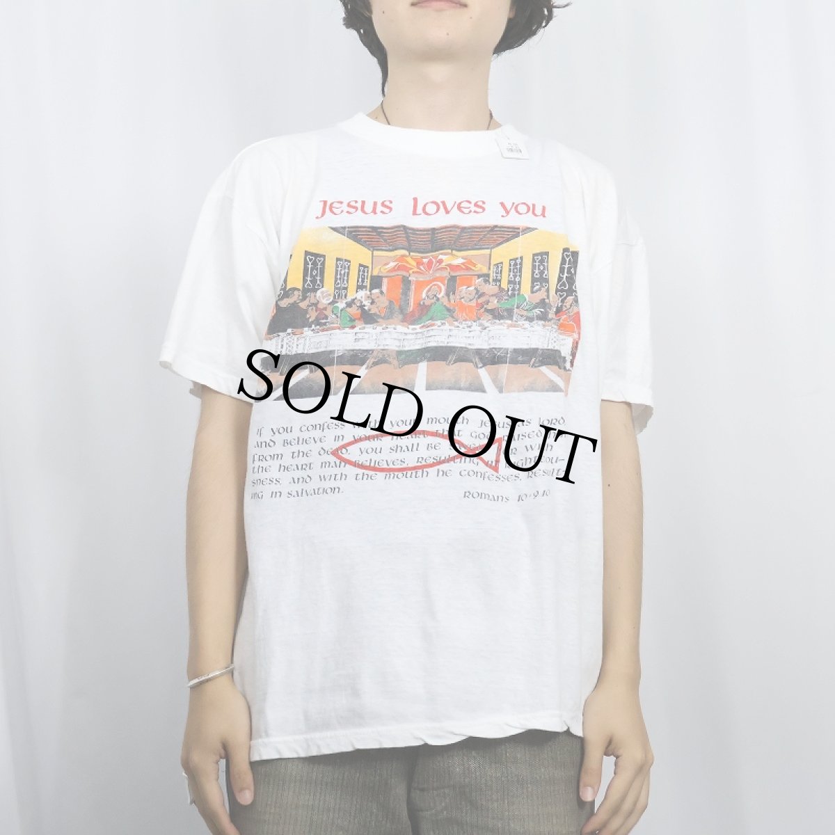 画像2: "JESUS LOVES YOU" ジーザス パロディプリントTシャツ (2)