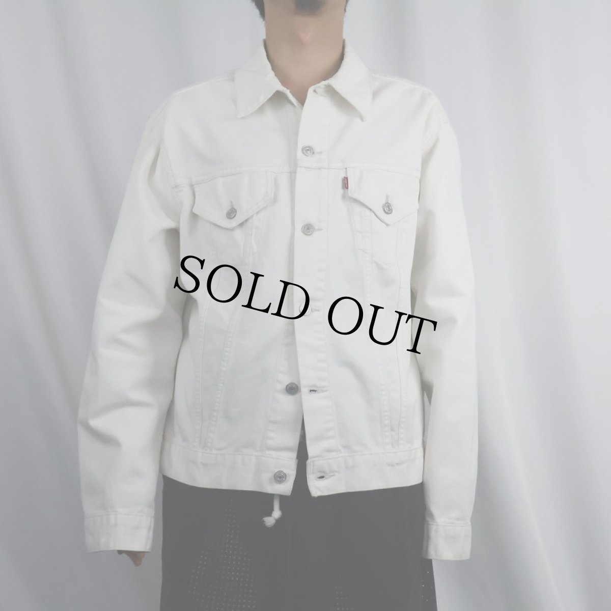 画像2: 2000's Levi's 70515-1105 USA製 ホワイトデニムジャケット L (2)