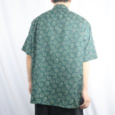 画像3: 80's KENNINGTON 総柄 ポリエステル×レーヨン シャツ L (3)