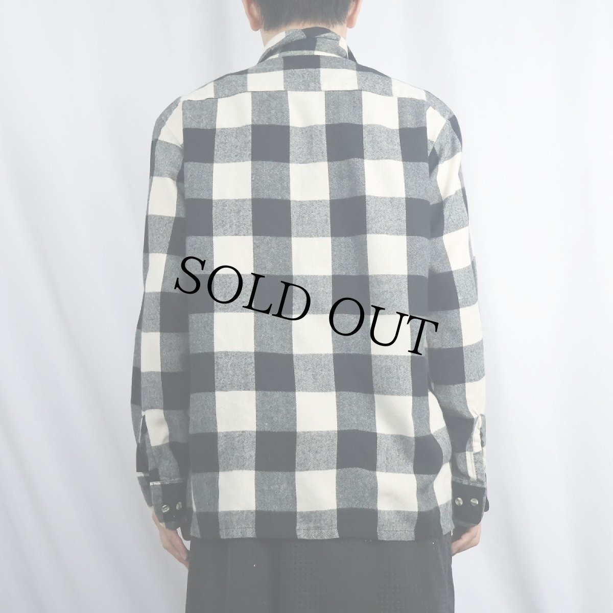 画像3: 70〜80's ブロックチェック柄 アクリルシャツ (3)