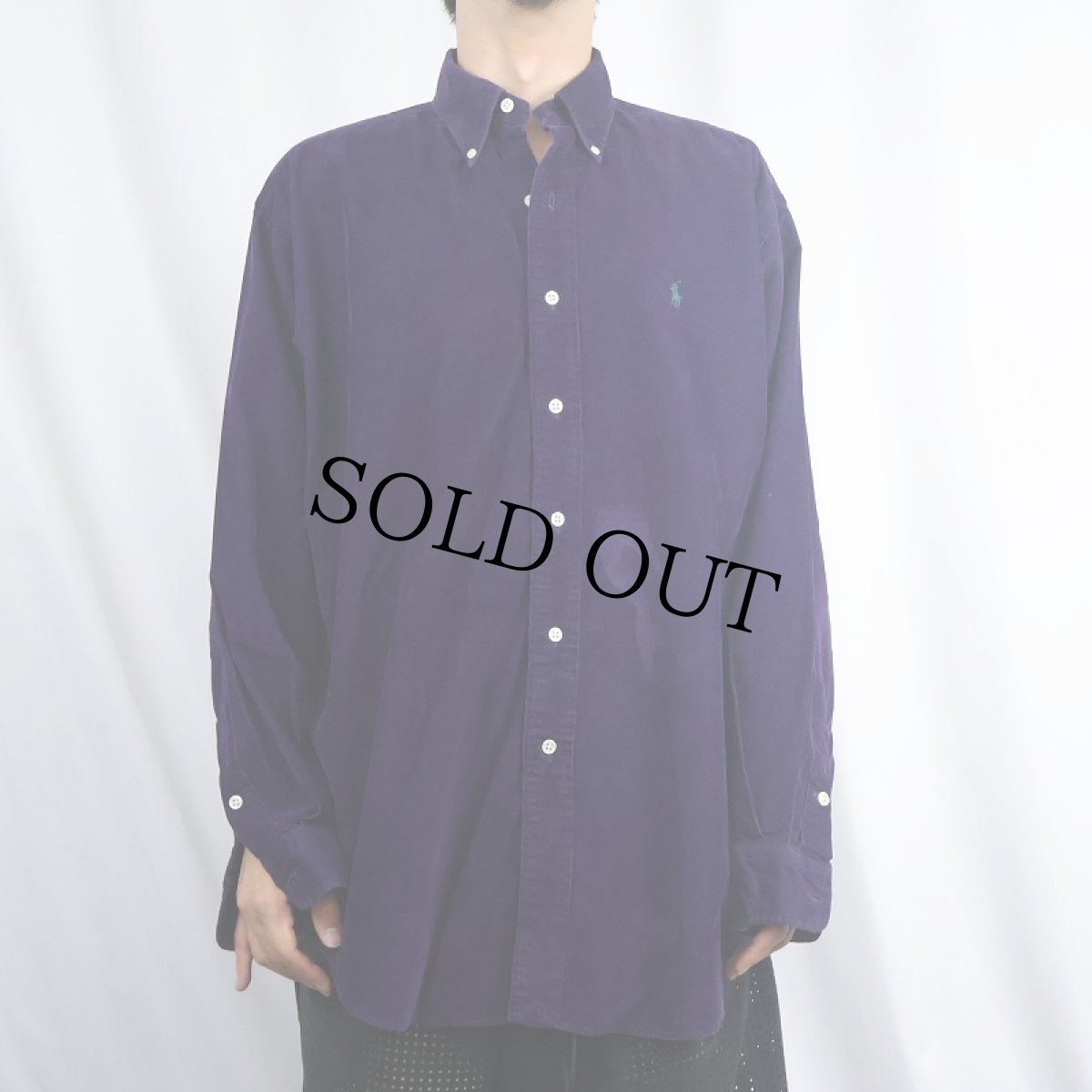 画像2: Ralph Lauren "BLAKE" コーデュロイ ボタンダウンシャツ M (2)