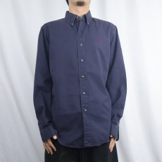 画像2: Ralph Lauren "CLASSIC FIT" コットンボタンダウンシャツ NAVY M (2)