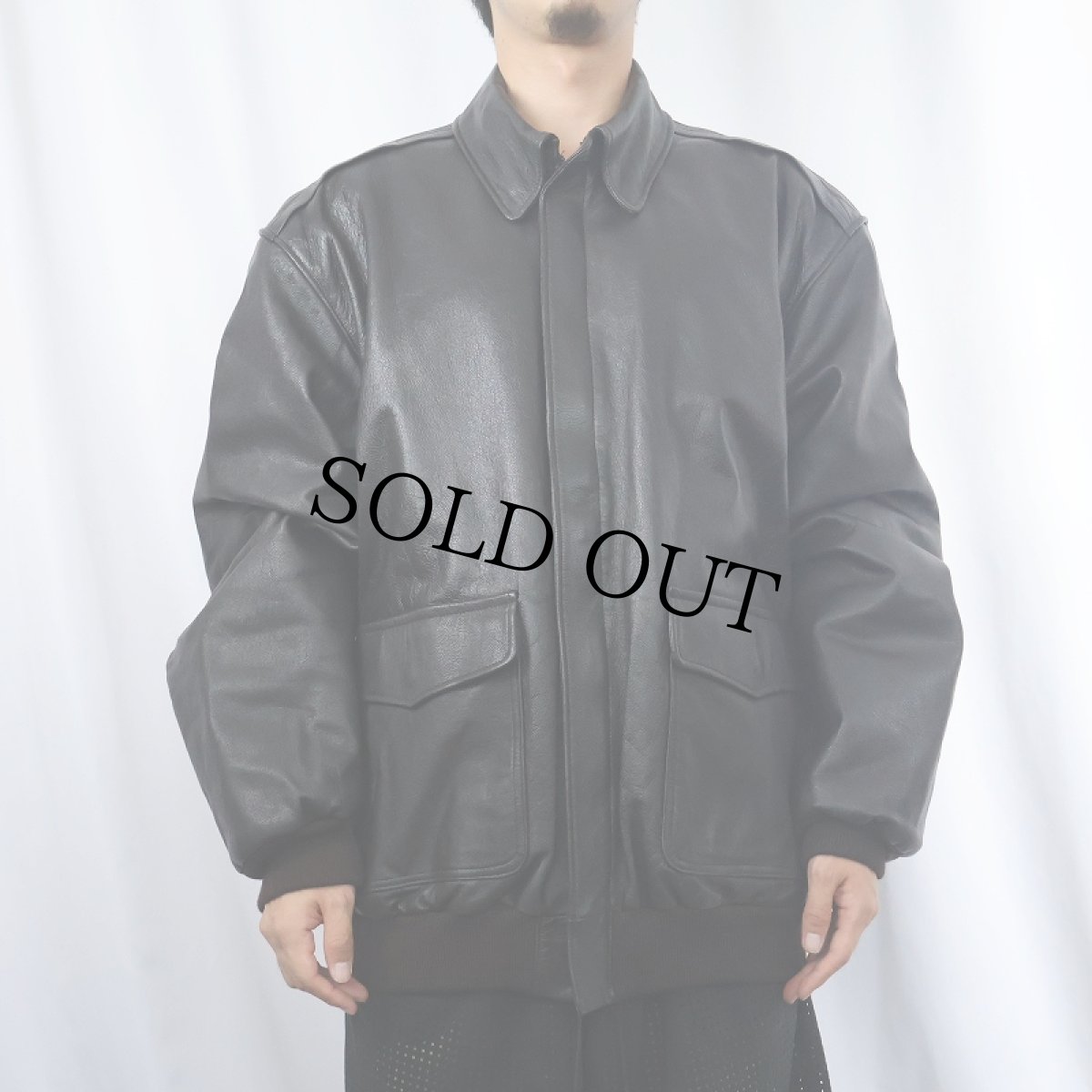 画像2: 70〜80's L.L.Bean A-2 TYPE USA製 フライトレザージャケット BROWN XL TALL (2)