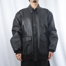 画像2: 70〜80's L.L.Bean A-2 TYPE USA製 フライトレザージャケット BROWN XL TALL (2)