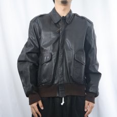 画像2: 70〜80's A-2 TYPE USA製 フライトレザージャケット BROWN (2)