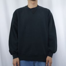 画像2: 90's RUSSELL ATHLETIC USA製 前V スウェット BLACK L (2)