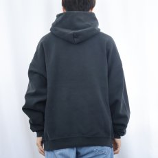 画像3: 90's RUSSELL ATHLETIC "BASIC Sweat" ロゴ刺繍 スウェットフーディー BLACK L (3)