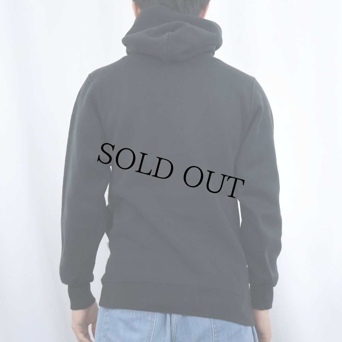 画像3: 90's RUSSELL ATHLETIC USA製 "ST. JOHN'S TRACK" ウイングフットプリントスウェットフーディー BLACK M (3)