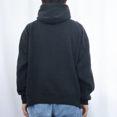 画像3: 90's RUSSELL ATHLETIC USA製 "PRINCETON" プリントスウェットフーディー BLACK L (3)