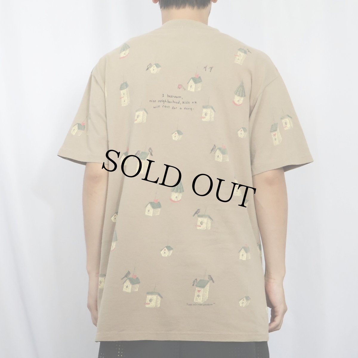 画像4: 90's rel-e-vant products USA製 巣箱プリントTシャツ L (4)