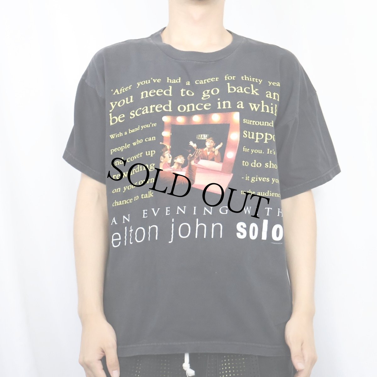 画像2: 90's Elton John "AN EVENING WITH elton john solo" ミュージシャンツアーTシャツ BLACK L (2)