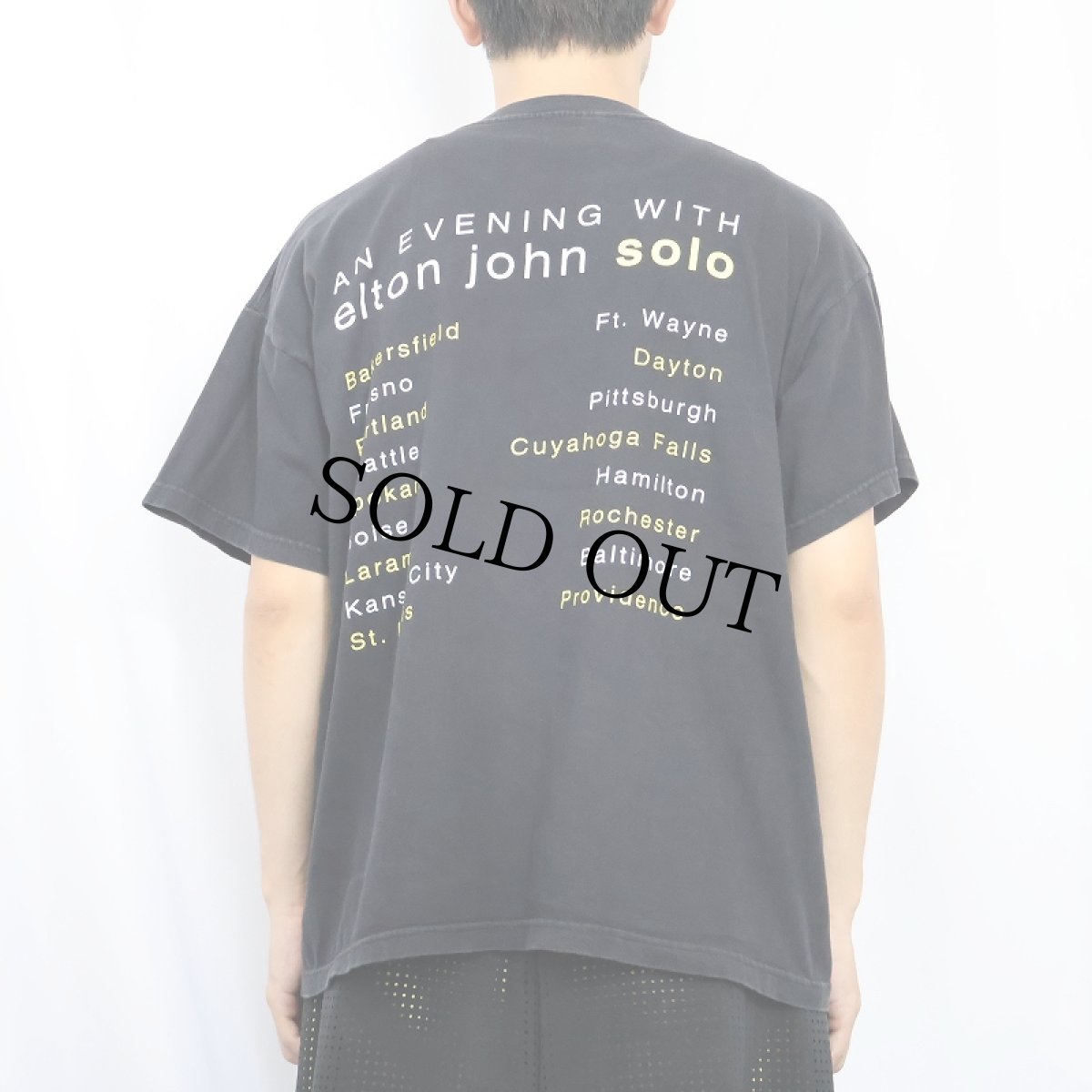 画像3: 90's Elton John "AN EVENING WITH elton john solo" ミュージシャンツアーTシャツ BLACK L (3)