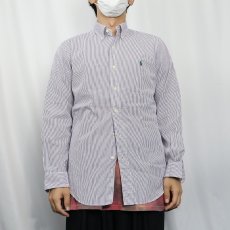画像2: POLO Ralph Lauren "CUSTOM FIT DRESS SHIRT" ストライプ柄 コットンボタンダウンシャツ SIZE15/38 (2)
