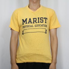 画像2: 70's Champion バータグ USA製 "MARIST" プリントTシャツ M (2)