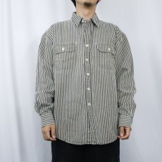 画像2: 90's GAP ストライプ柄 コットンワークシャツ XL (2)