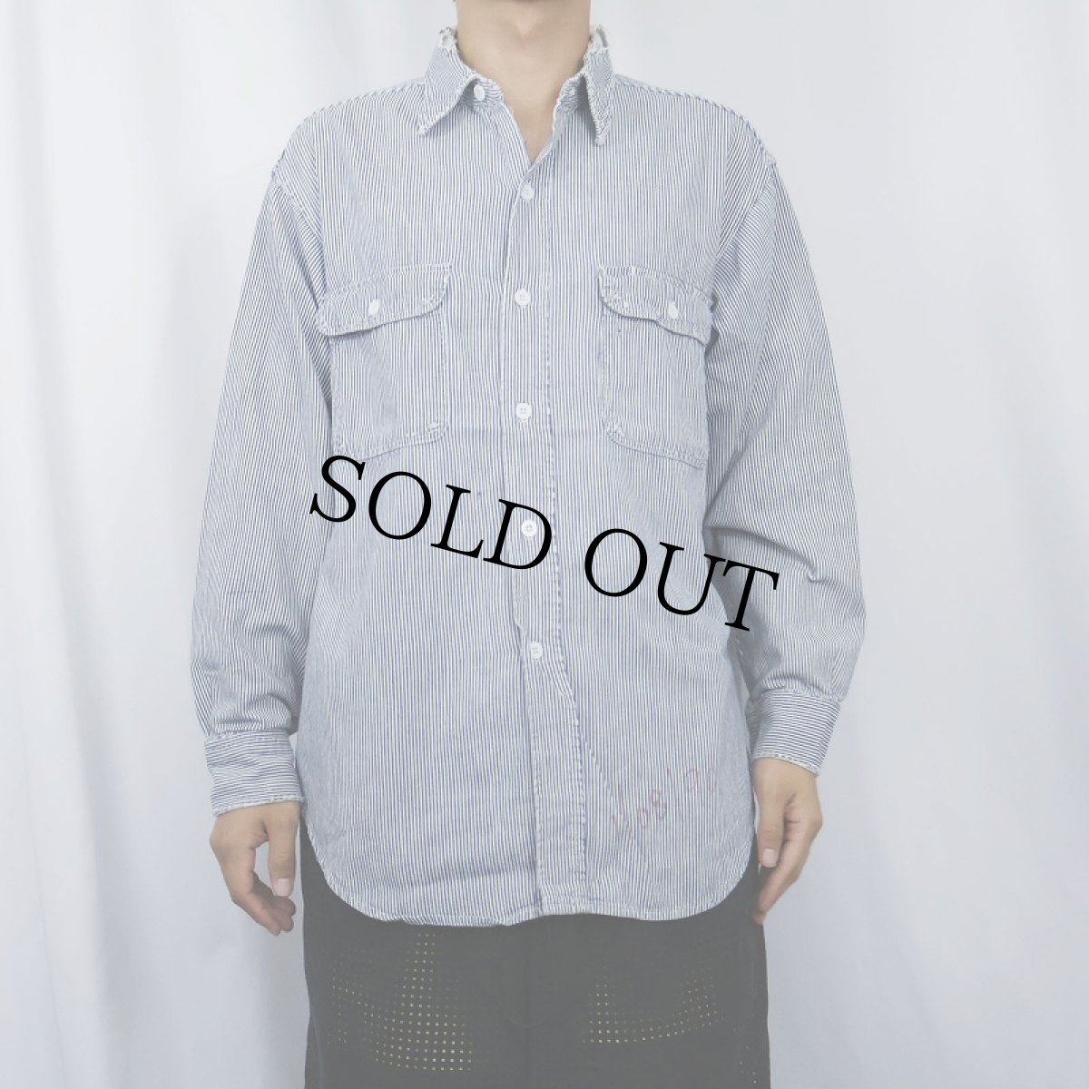 画像4: 80's BIG MAC ヒッコリーストライプ柄 ワークシャツ (4)