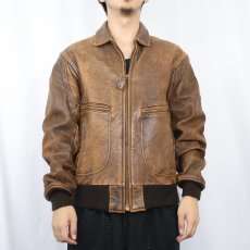 画像2: AVIREX USA製 "G-1 TYPE" レザーフライトジャケット size40 (2)