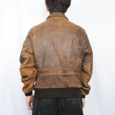 画像3: AVIREX USA製 "G-1 TYPE" レザーフライトジャケット size40 (3)