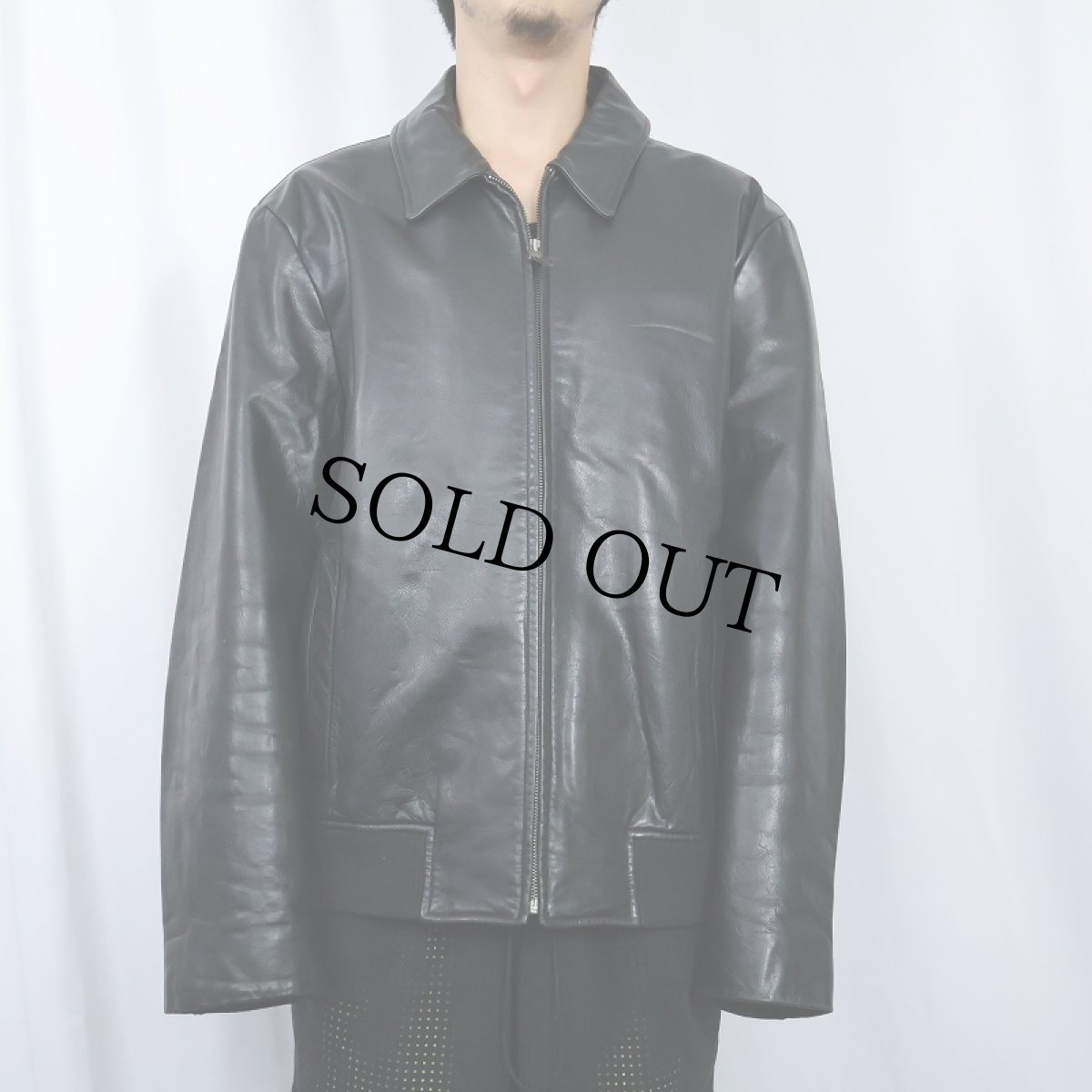 画像2: BANANA REPUBLIC レザージャケット BLACK XL (2)