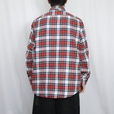 画像3: 80's L.L.Bean USA製 チェック柄 ライトネル ボタンダウンシャツ L (3)