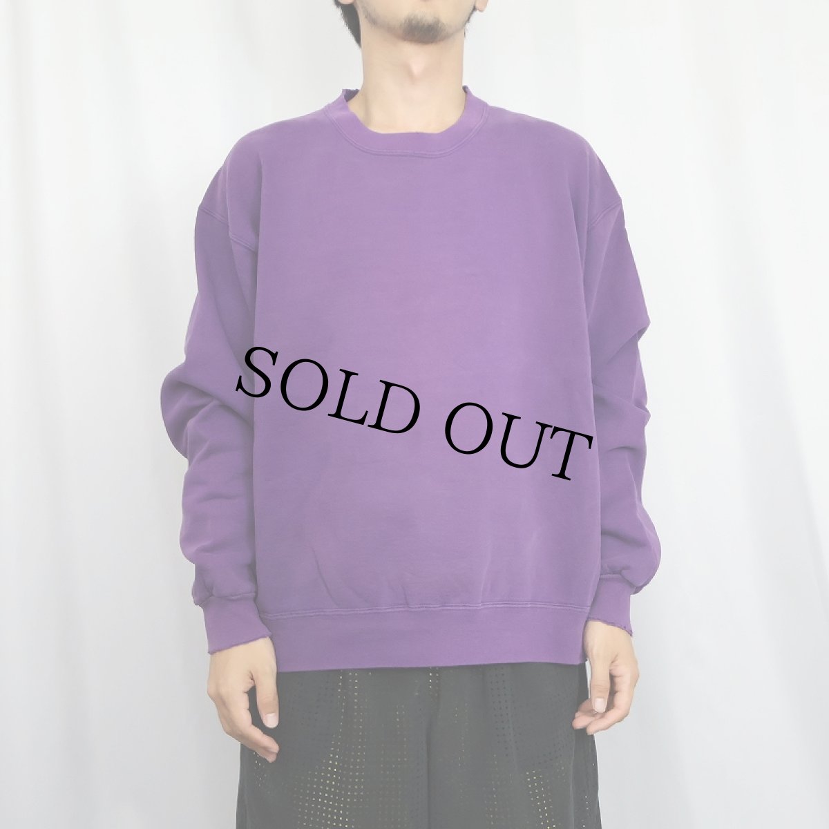 画像2: 90's LAND'S END USA製 無地スウェット M (2)