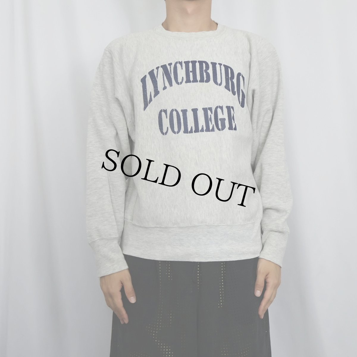画像2: 80's Champion REVERSE WEAVE トリコタグ USA製 "LYNCHBURG COLLEGE" プリントスウェット M (2)