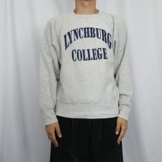 画像2: 80's Champion REVERSE WEAVE トリコタグ USA製 "LYNCHBURG COLLEGE" プリントスウェット M (2)