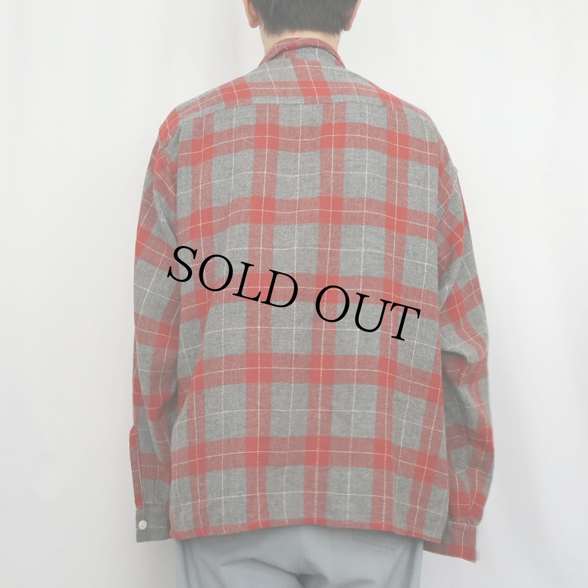 画像3: 〜60's チェック柄 ウールオープンカラーシャツ (3)