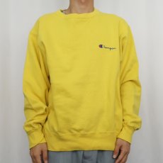 画像2: 80〜90's Champion USA製 青刺繍タグ 後期 前V ロゴ刺繍スウェット L (2)