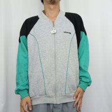 画像2: 80's adidas ロゴ刺繍 切り替えデザイン スウェットジップジャケット (2)