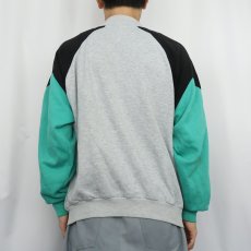 画像3: 80's adidas ロゴ刺繍 切り替えデザイン スウェットジップジャケット (3)