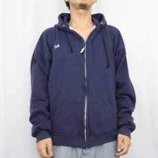 画像2: 70〜80's USA製 "Bob" 裏サーマル スウェットジップパーカー NAVY SIZE50 (2)