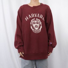 画像2: 80's Champion REVERSE WEAVE トリコタグ USA製 "HARVARD" プリントスウェット XL (2)