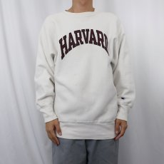 画像2: 90's Champion REVERSE WEAVE USA製 "HARVARD" 染み込みプリントスウェット L (2)