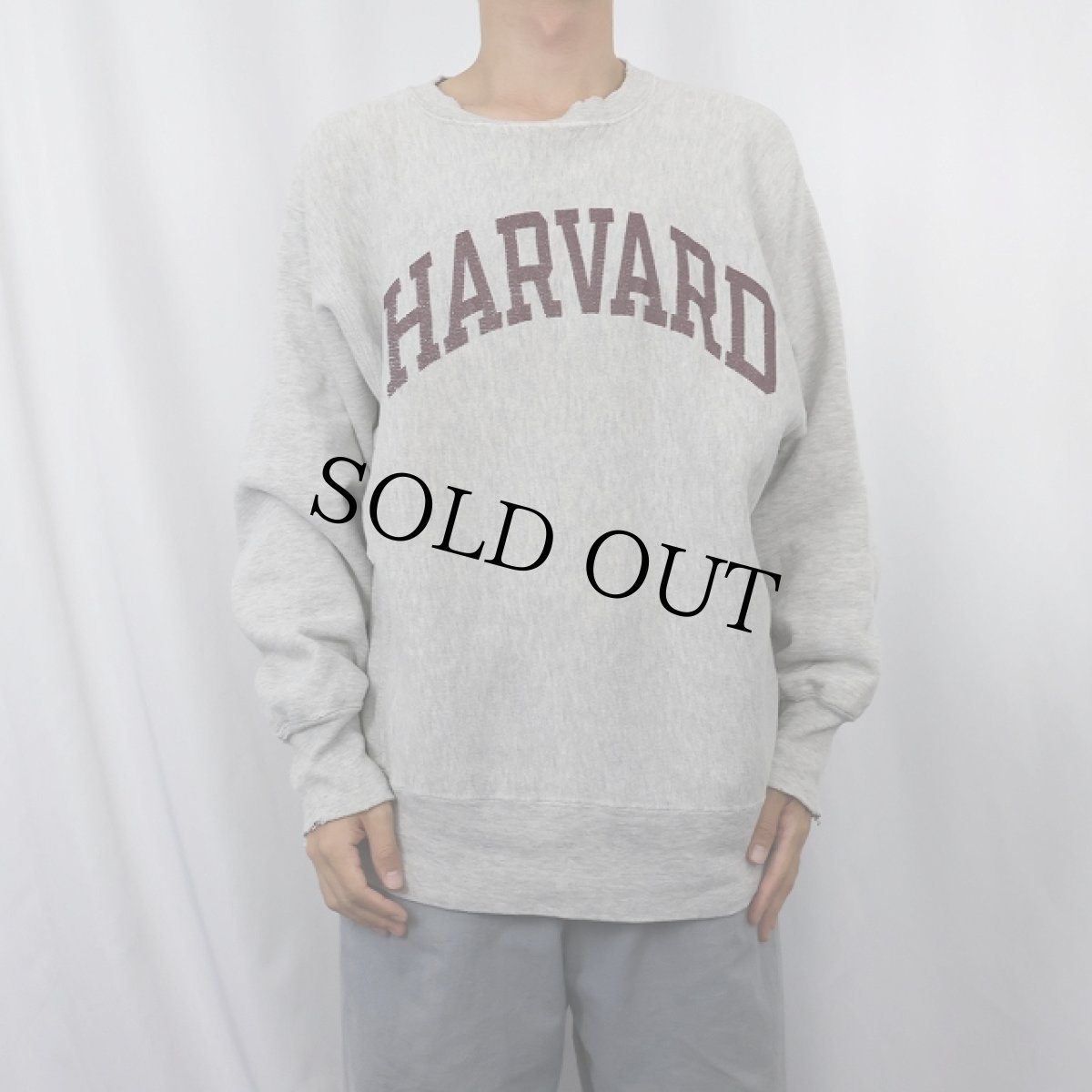 画像2: 80's Champion REVERSE WEAVE トリコタグ USA製 "HARVARD" プリントスウェット L (2)