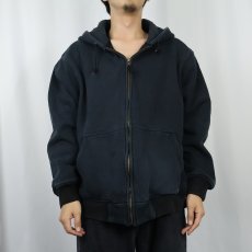 画像2: SAFTBAK 2トーン 裏サーマル スウェットジップパーカー BLACK XL (2)