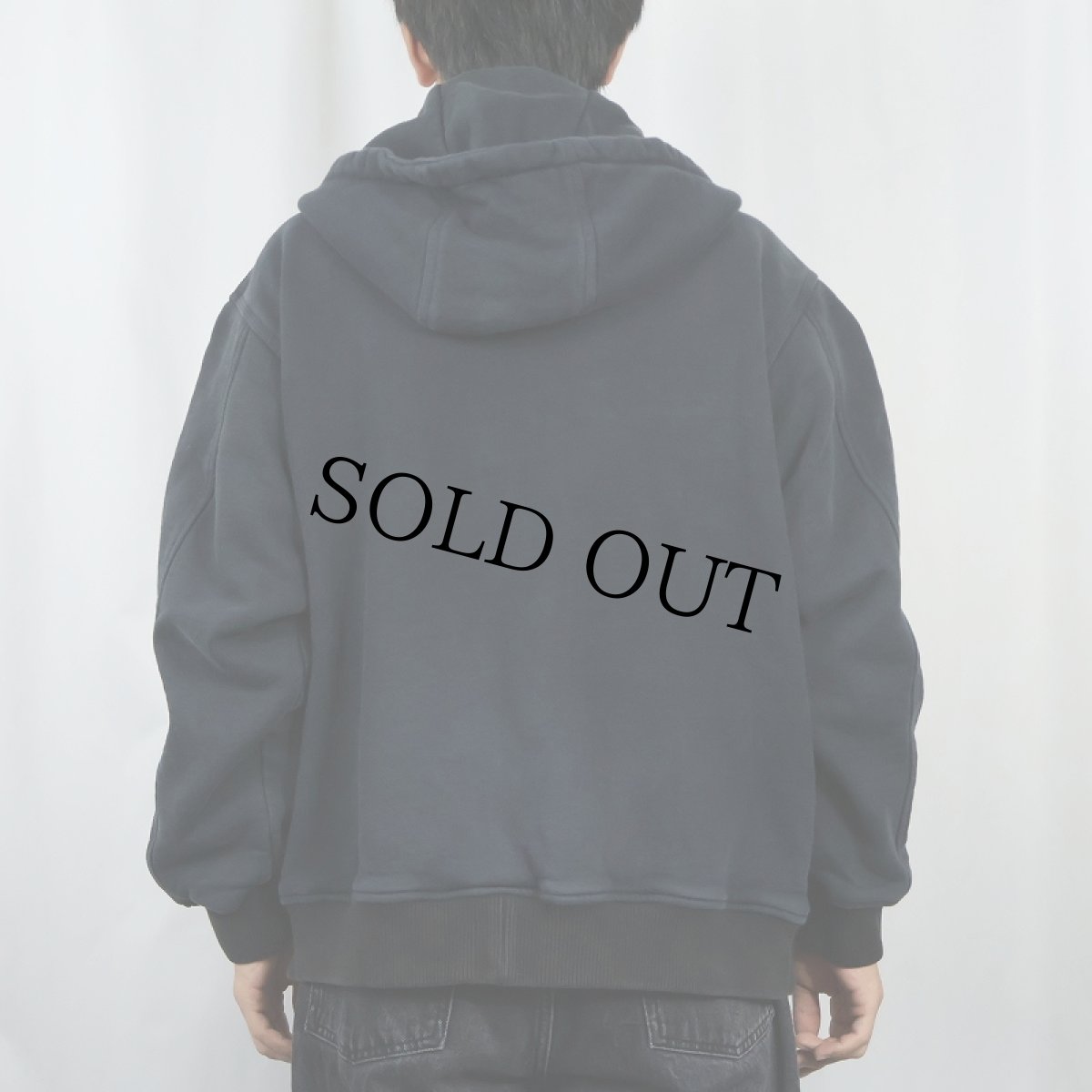 画像3: SAFTBAK 2トーン 裏サーマル スウェットジップパーカー BLACK XL (3)