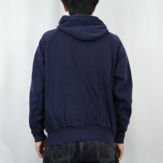 画像3: 90〜2000's WILDERNESS 裏サーマル スウェットジップパーカー NAVY M (3)
