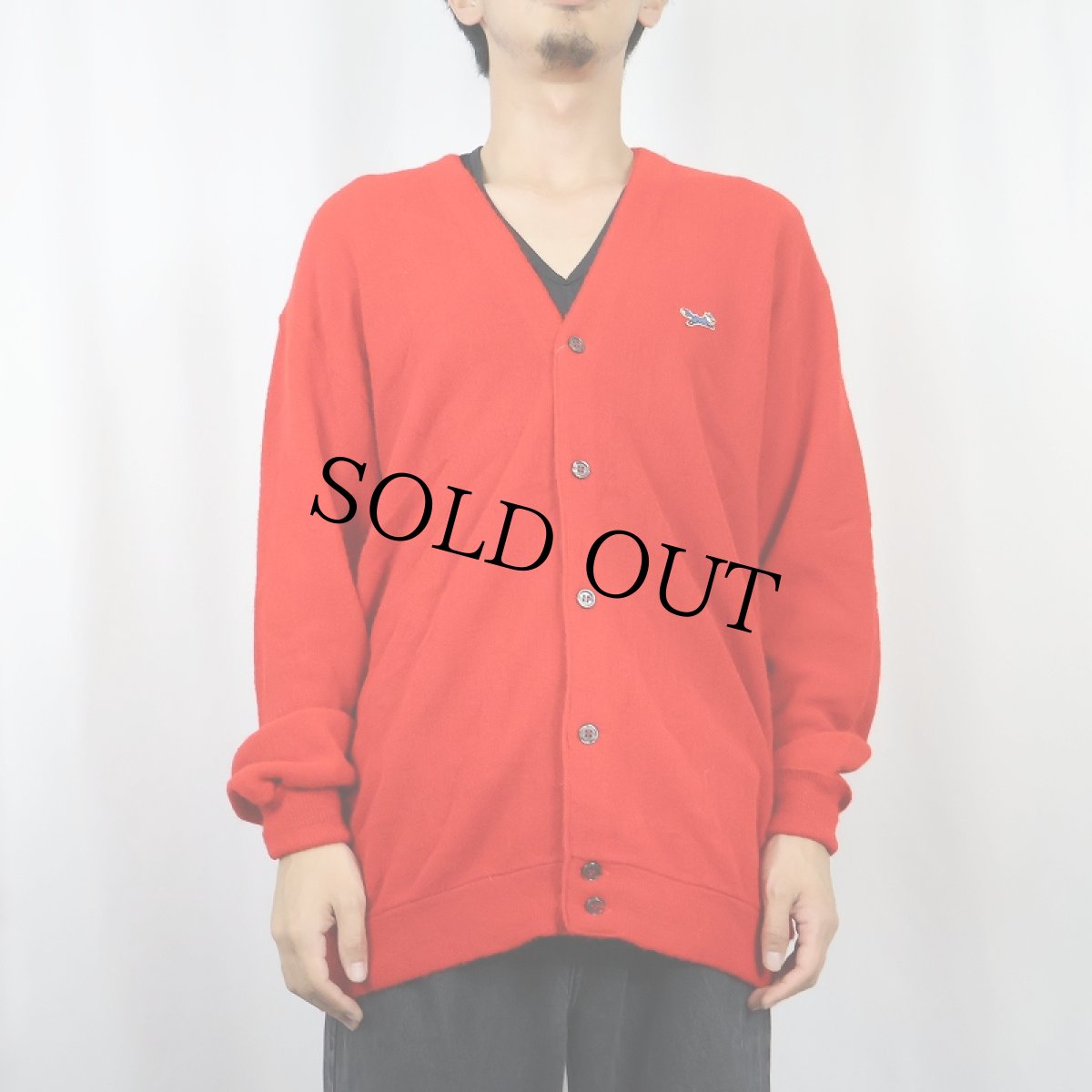 画像2: 80's The Fox JCPenney アクリルニットカーディガン XXL (2)