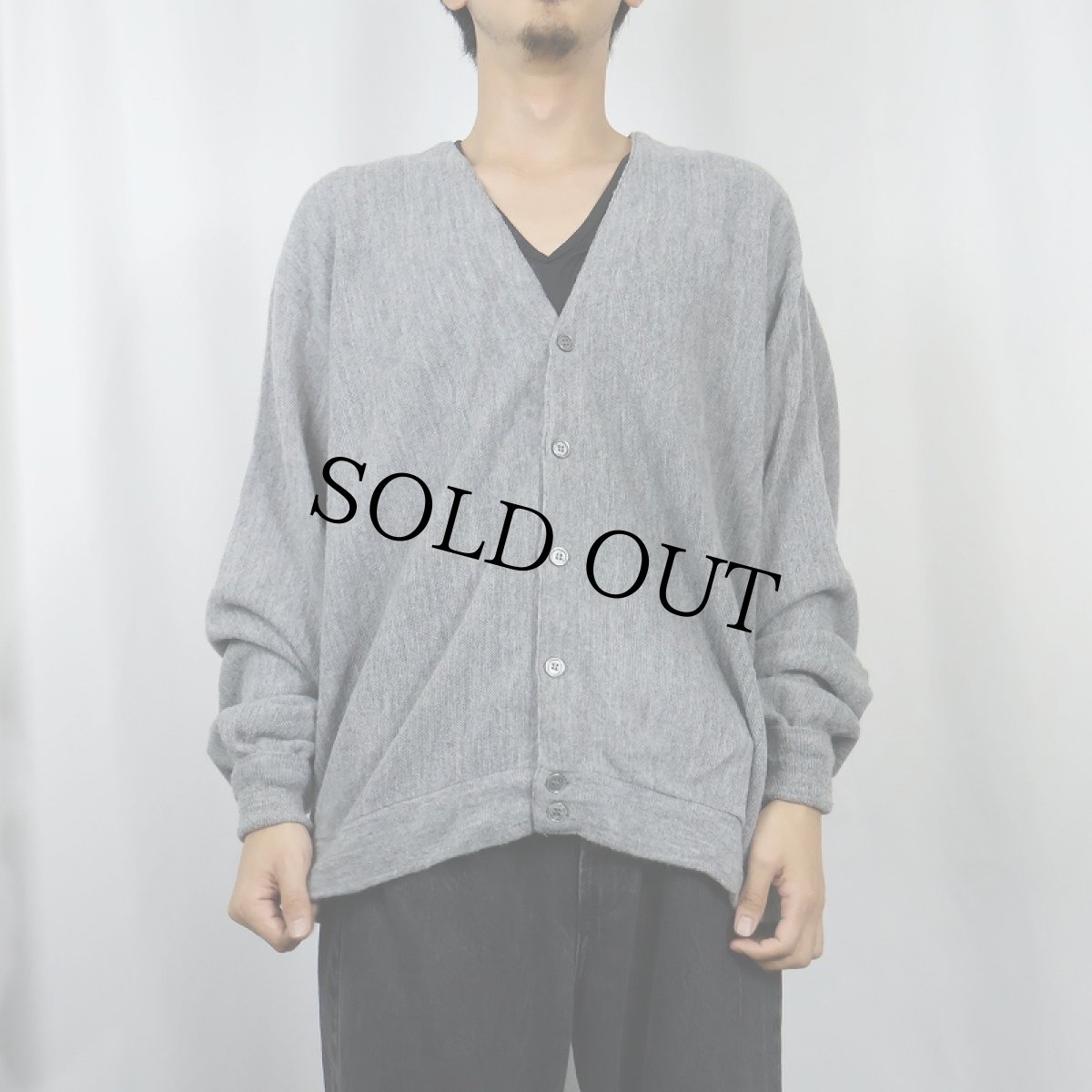 画像2: 80's The Fox JCPenney USA製 アクリルニットカーディガン XL (2)