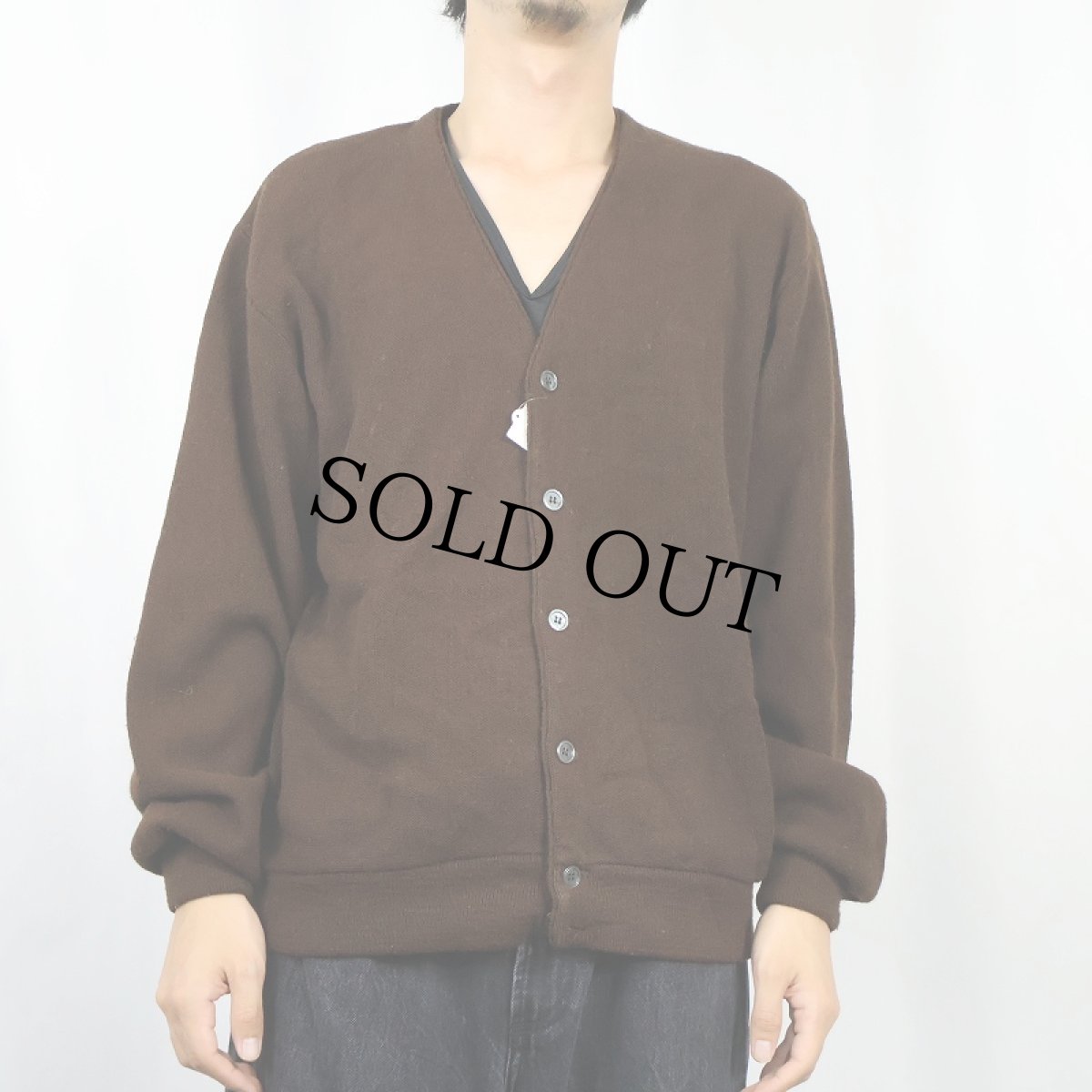 画像2: 80's The Fox JCPenney アクリルニットカーディガン L (2)