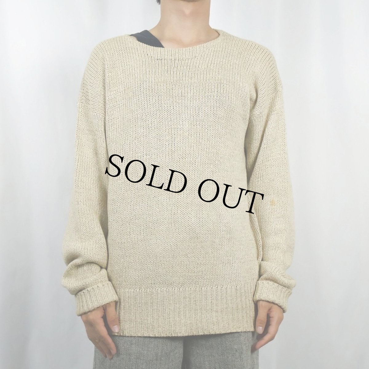 画像2: 90's〜 POLO Ralph Lauren リネンコットン ニットセーター M (2)