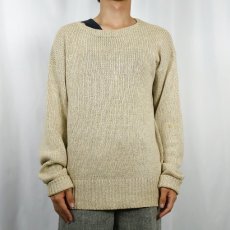 画像2: 90's〜 POLO Ralph Lauren リネンコットン ニットセーター M (2)