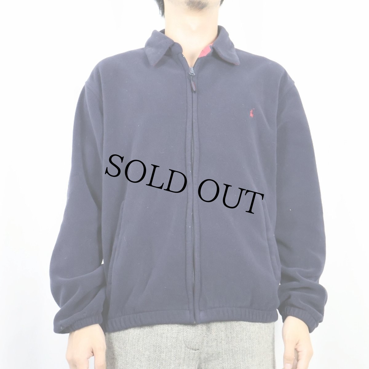 画像2: 90's POLO GOLF Ralph Lauren USA製 "POLARTEC" チンスト付き フリーススイングトップ NAVY M (2)