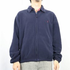 画像2: 90's POLO GOLF Ralph Lauren USA製 "POLARTEC" チンスト付き フリーススイングトップ NAVY M (2)