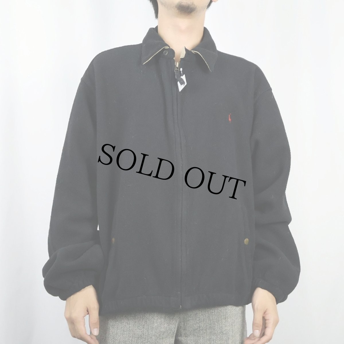 画像2: 90's〜 POLO Ralph Lauren "POLARTEC" チンスト付き フリーススイングトップ BLACK XL (2)