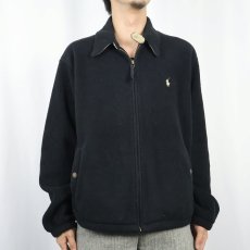 画像2: POLO Ralph Lauren "POLARTEC" チンスト付き フリーススイングトップ BLACK L (2)