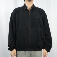 画像2: 80's POLO Ralph Lauren USA製 チンスト付き フリーススイングトップ BLACK L (2)